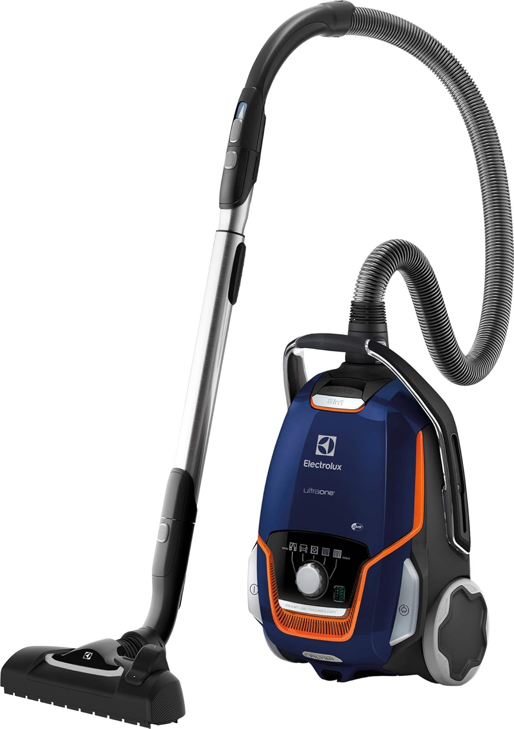 Electrolux UltraOne EUOC94DB Toz Torbalı Elektrikli Süpürge | Ultra Sessiz (66 dB) Motor, FlowMotion™ Başlık, Kolay Değiştirilebilir Filtre | 12 Metre Süpürme Yarıçapı