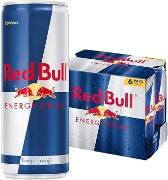 Red Bull Enerji İçeceği 250 ML (1 Paket, 250 ML x 6 Adet), Enerji, Kutu